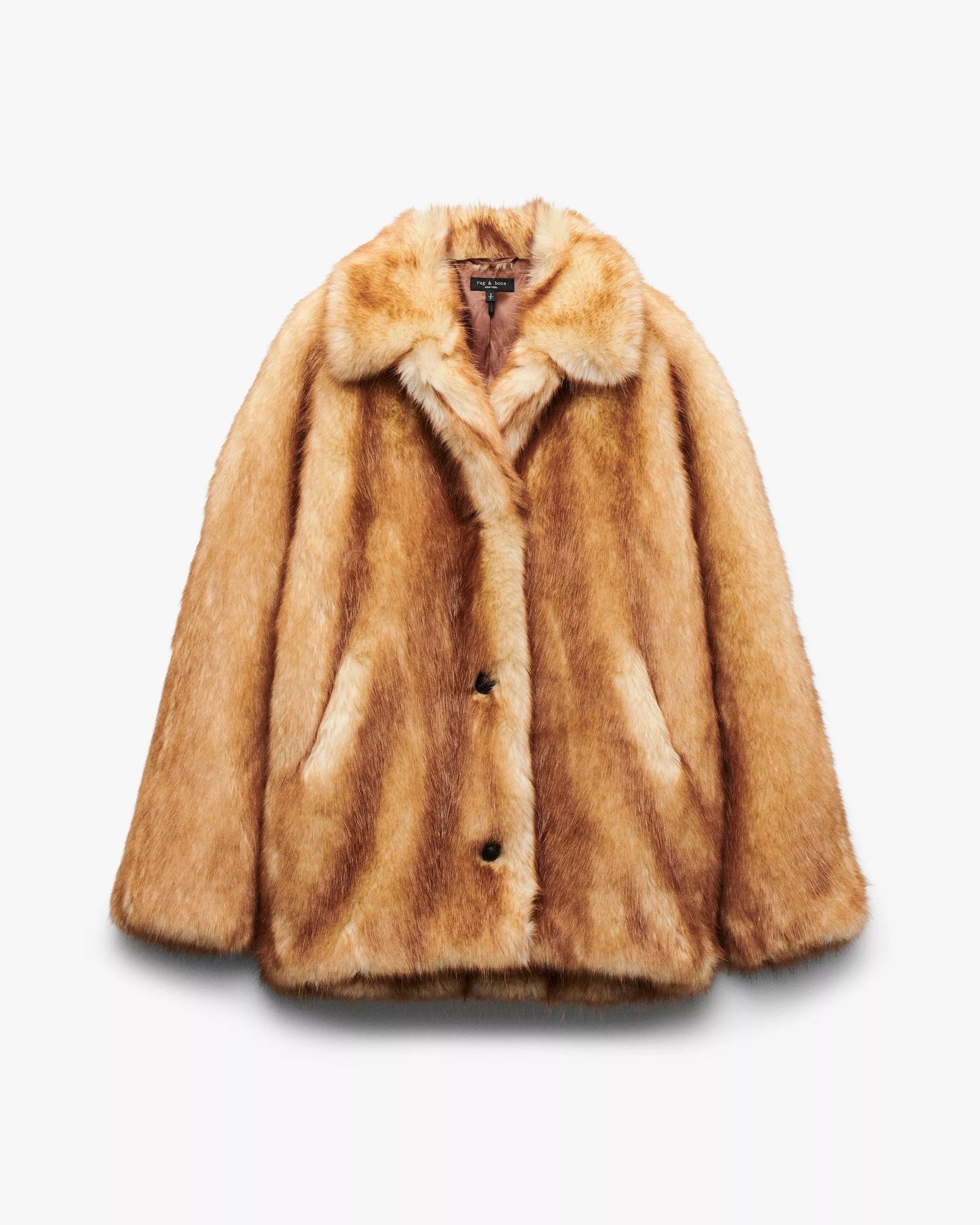 Brown fur coat on a white background