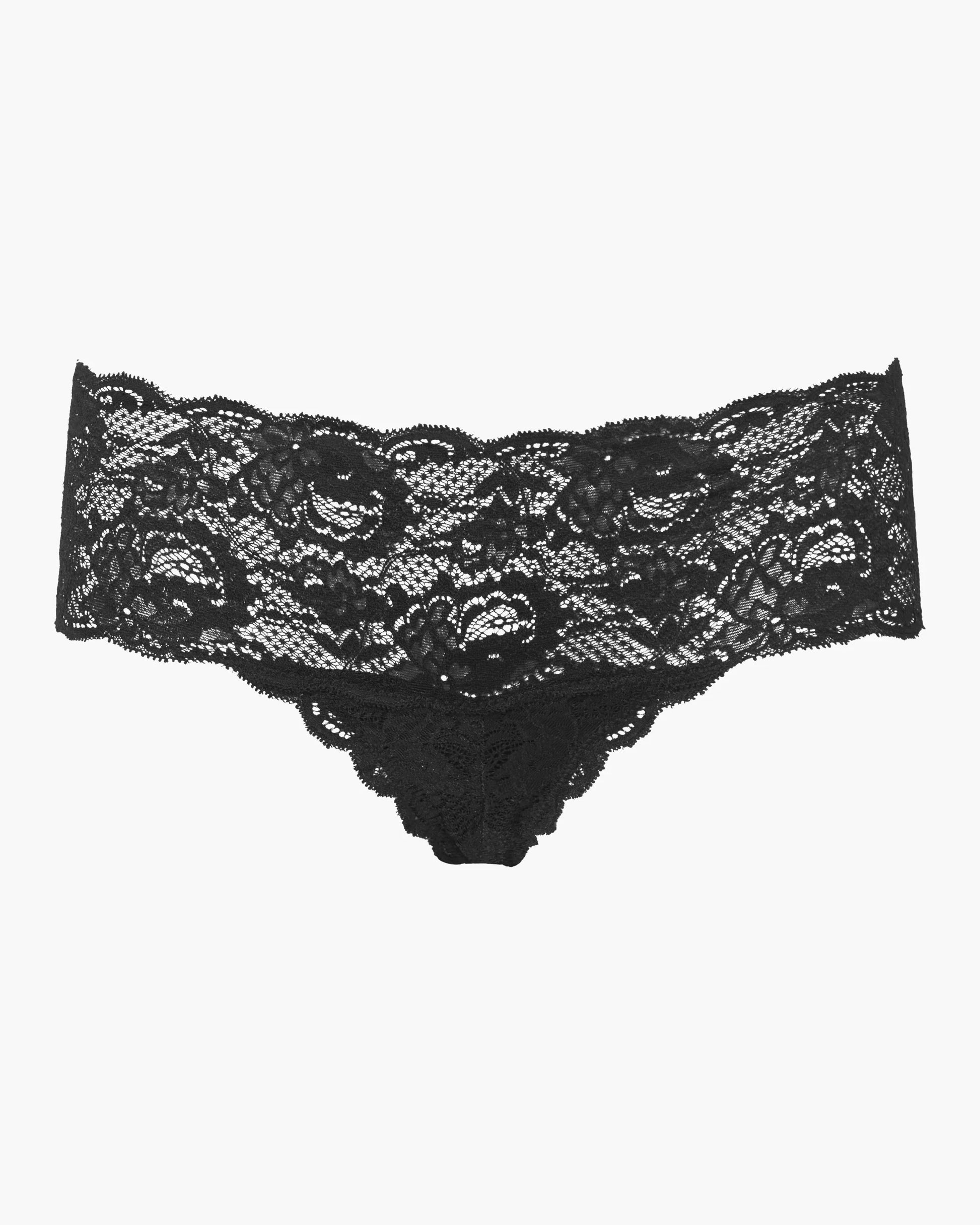 Woman wearing Never Say Never Hottie Boyshort by Lux & Motion | Italian lace low-rise boyshort for cheeky elegance | Foundation 2025 Collection