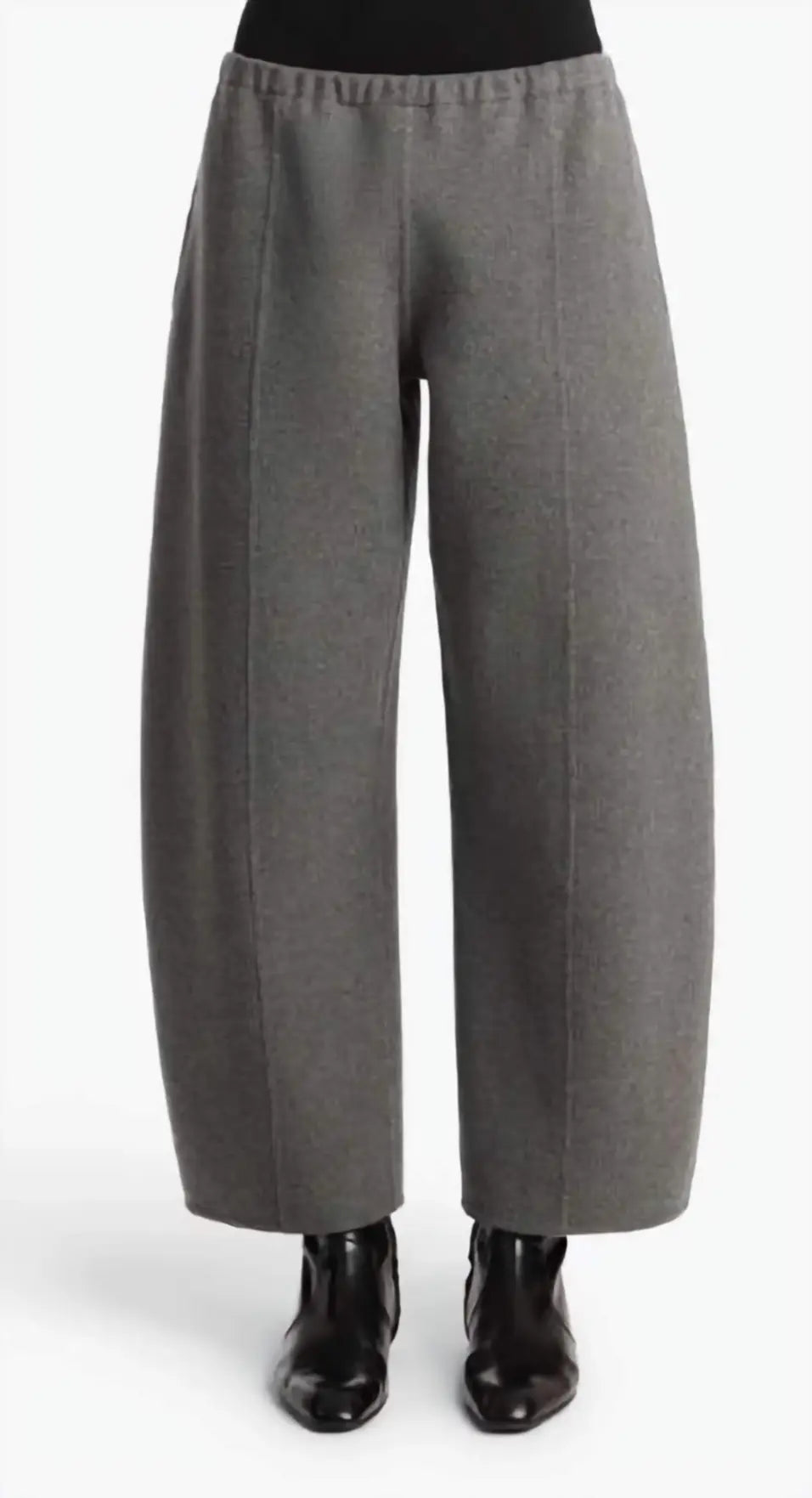 Gray wide-leg pants on a white background