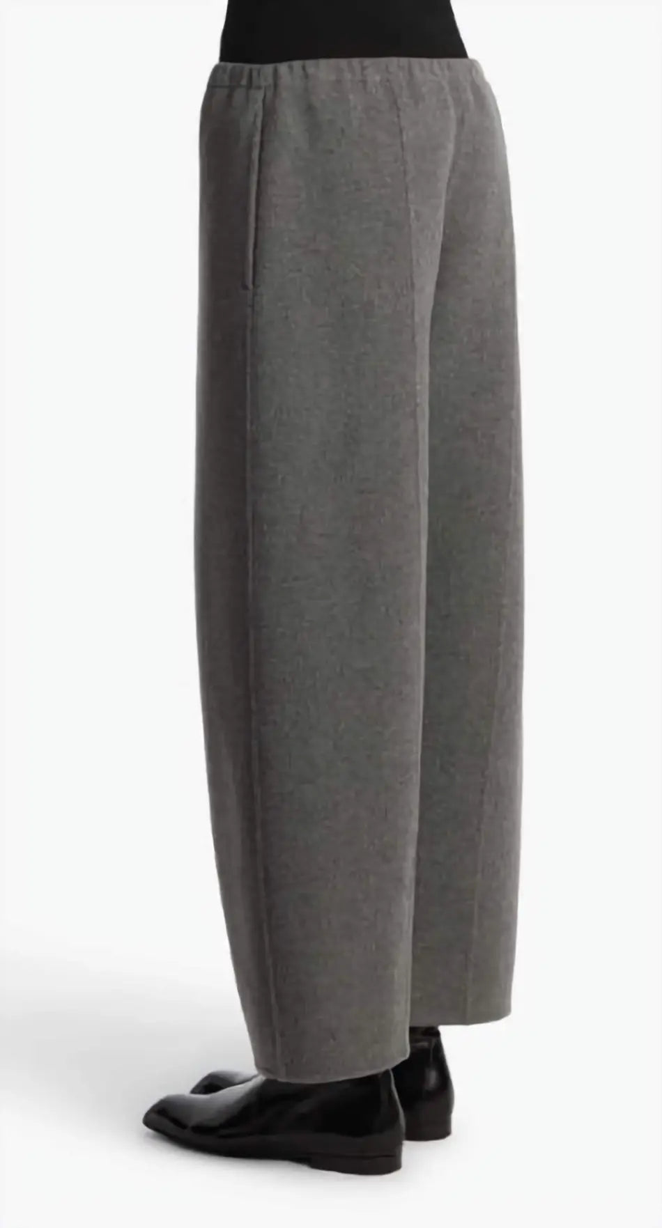 Gray wide-leg pants on a white background