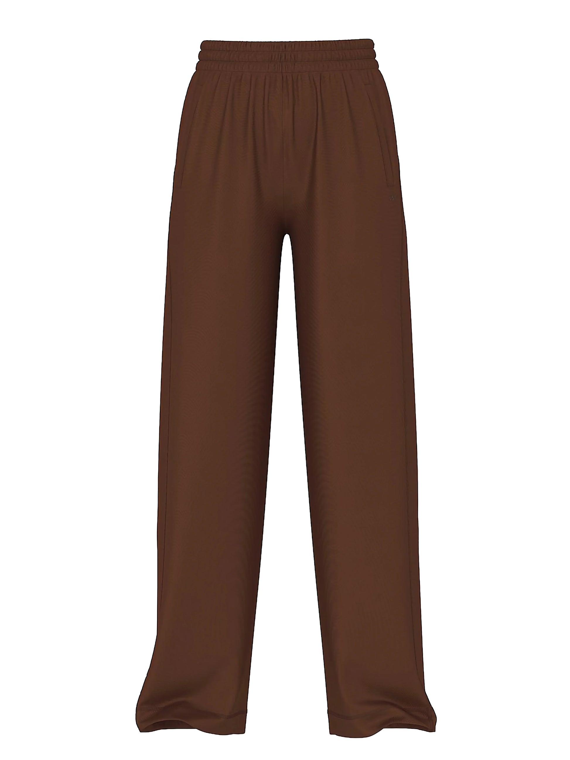 VSX GlossyTech Wide-Leg Pant in black, showcasing its high-shine finish and fluid, wide-leg silhouette on a woman in motion