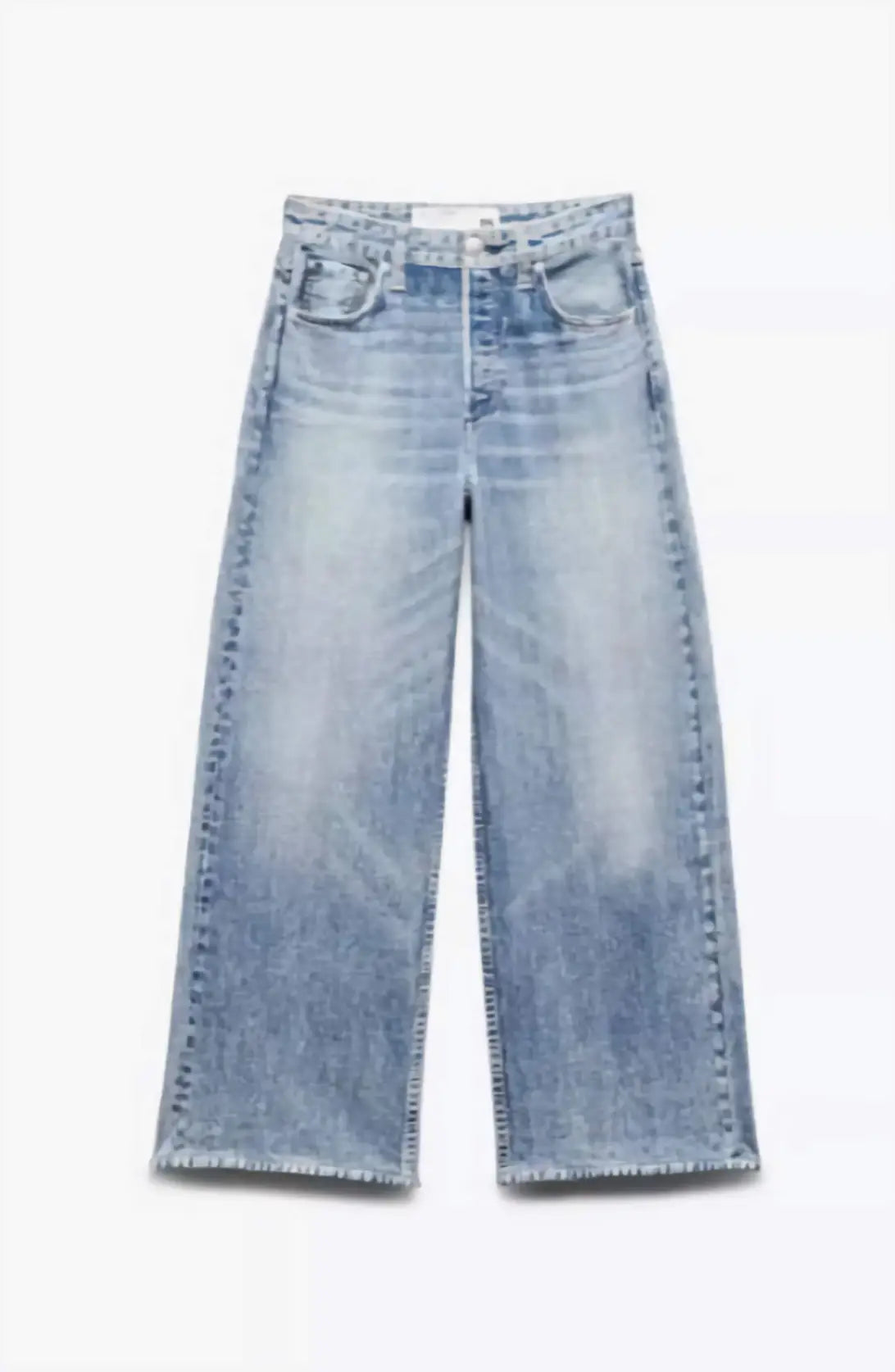 Light blue jeans on a white background